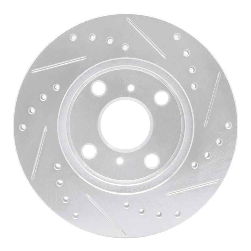 R1 Concepts R1 91-99 Toyota Tercel Front Left Drilled & Slotted Silver Brake Rotor
