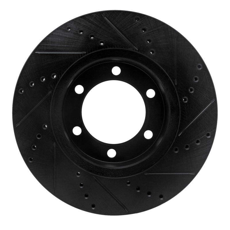 R1 Concepts R1 00-07 Toyota TUNDRA Front Left Drilled & Slotted Black Brake Rotor