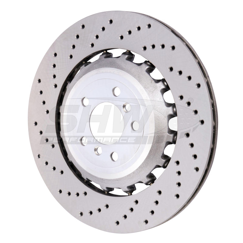 SHW Performance SHW 11-16 BMW M5 4.4L Left Rear Cross-Drilled Lightweight Brake Rotor (34212284103)