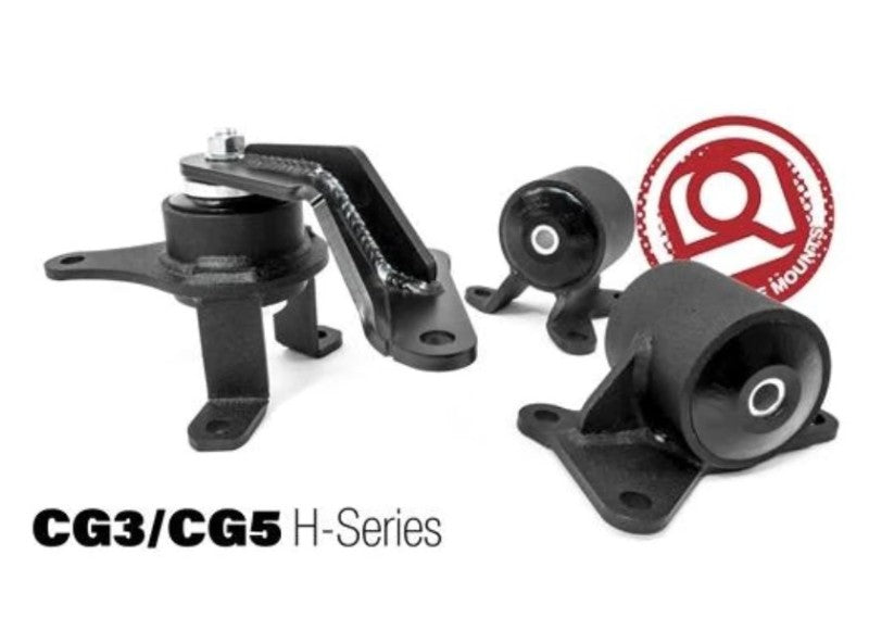 Innovative Mounts Innovative 98-02 Accord H-Series Black Steel Mounts 75A Bushings