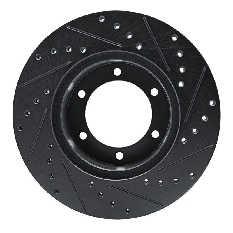 R1 Concepts R1 1986-1995 Toyota 4Runner Front Left Drilled & Slotted Black Brake Rotor