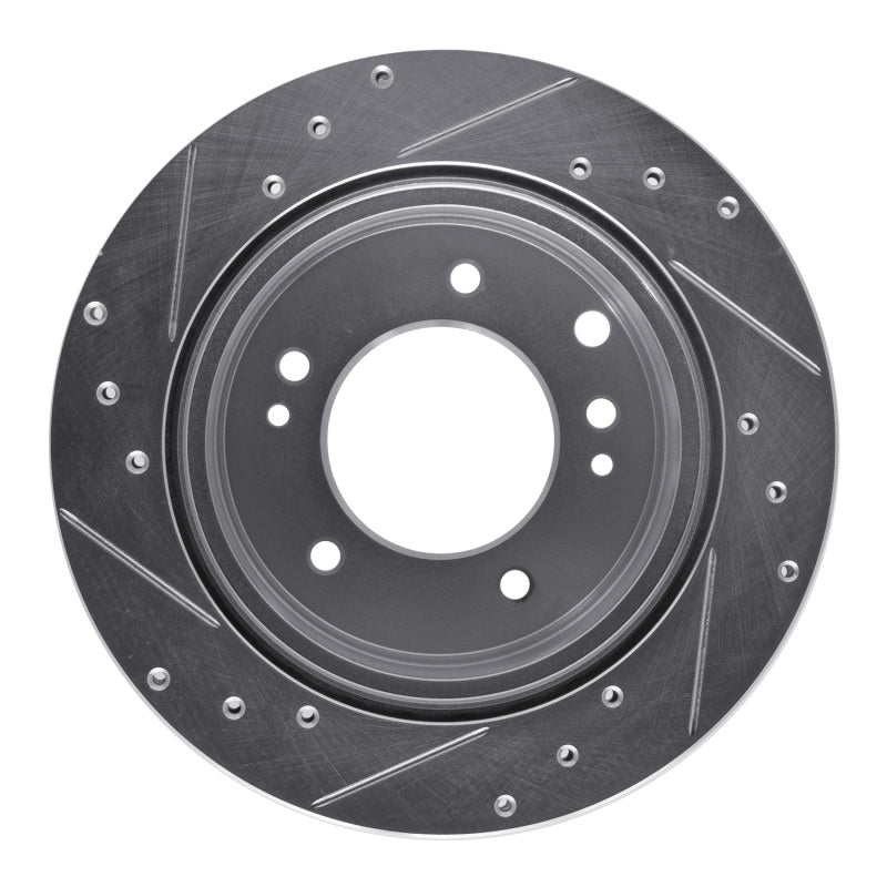 R1 Concepts R1 03-06 Kia SORENTO Rear Right Drilled & Slotted Silver Brake Rotor