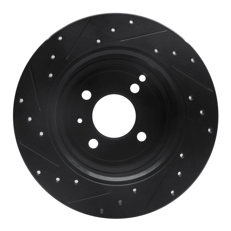 R1 Concepts R1 93-95 Volvo 850 Rear Right Drilled & Slotted Black Brake Rotor