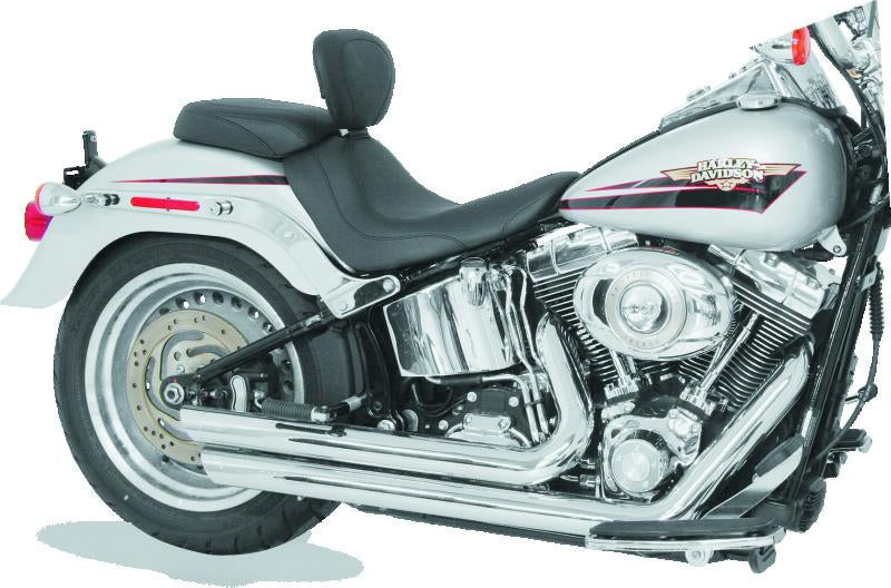 Mustang Motorcycle Mustang 06-17 Harley Softail Wide Tire(200mm)Wide Tripper Solo Seat w/Driver Backrest - Black