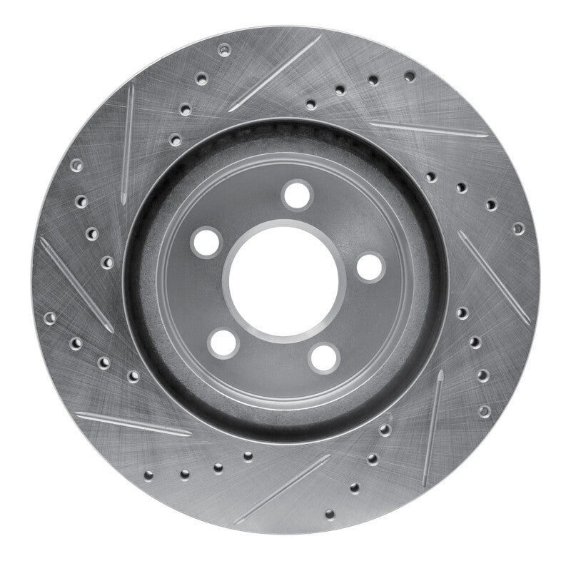 R1 Concepts R1 2005-2023 Chrysler 300 Front Right Drilled & Slotted Silver Brake Rotor