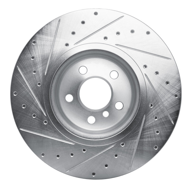 R1 Concepts R1 18-25 BMW 430I Gran Coupe Front Right Drilled & Slotted Silver Brake Rotor