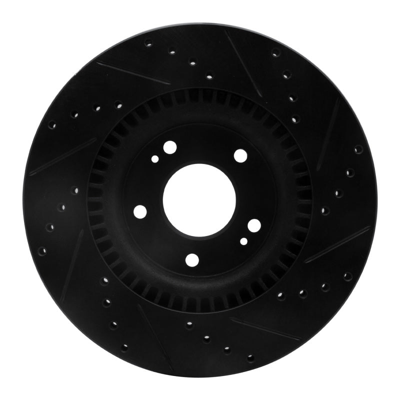 R1 Concepts R1 11-25 Hyundai Tucson Front Left Drilled & Slotted Black Brake Rotor