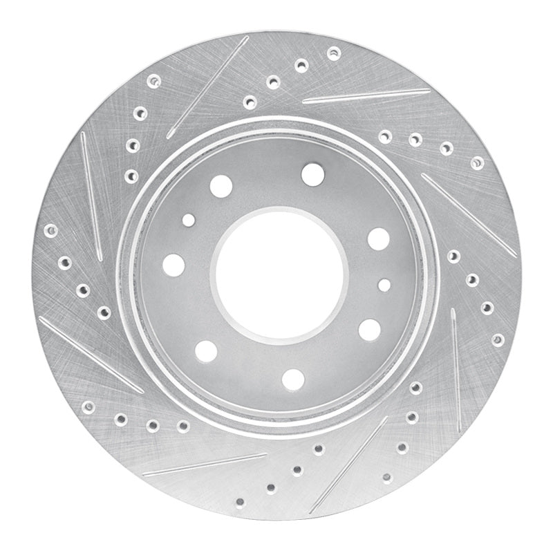 R1 Concepts R1 09-09 Ford F-150 4WD Front Right Drilled & Slotted Silver Brake Rotor