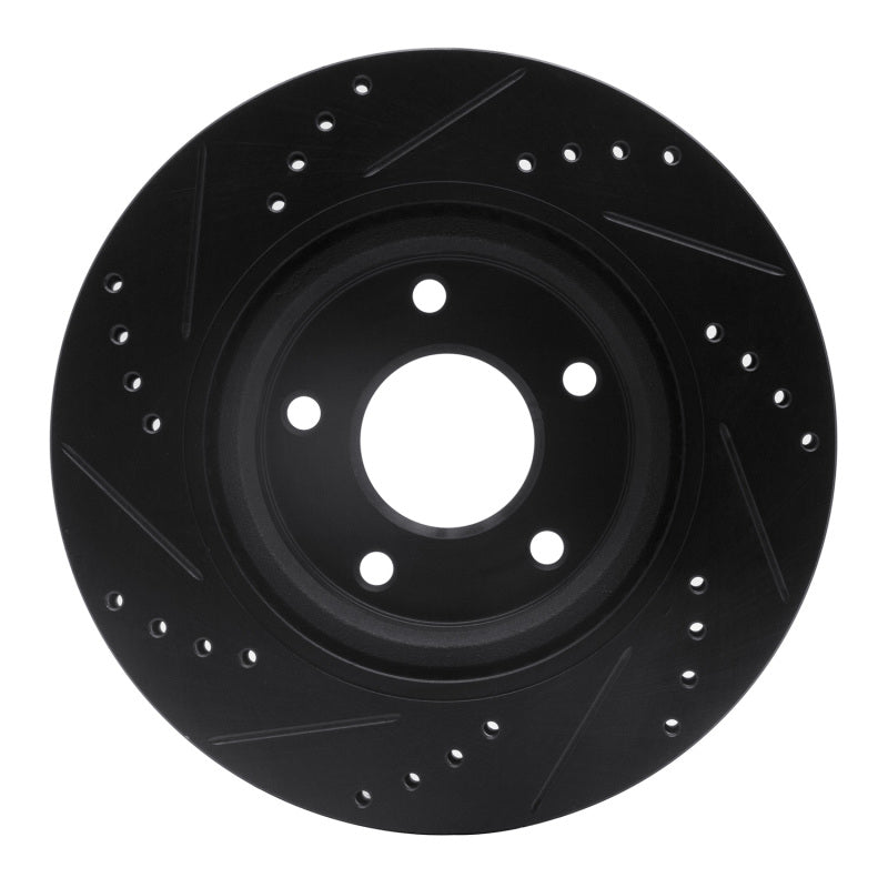 R1 Concepts R1 07-13 Nissan Altima Front Right Drilled & Slotted Black Brake Rotor