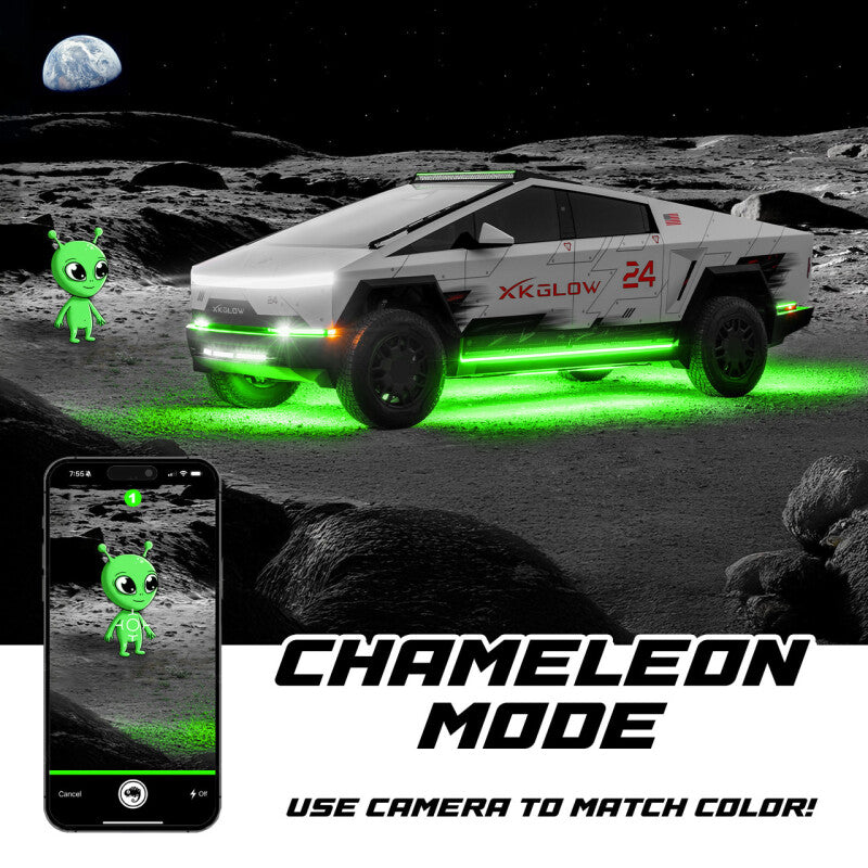 XKGLOW XK Glow Tesla Cybertruck XKmax 50in Roof LED Off-Road Light Bar w/ RGBW Chasing DRL & App Control