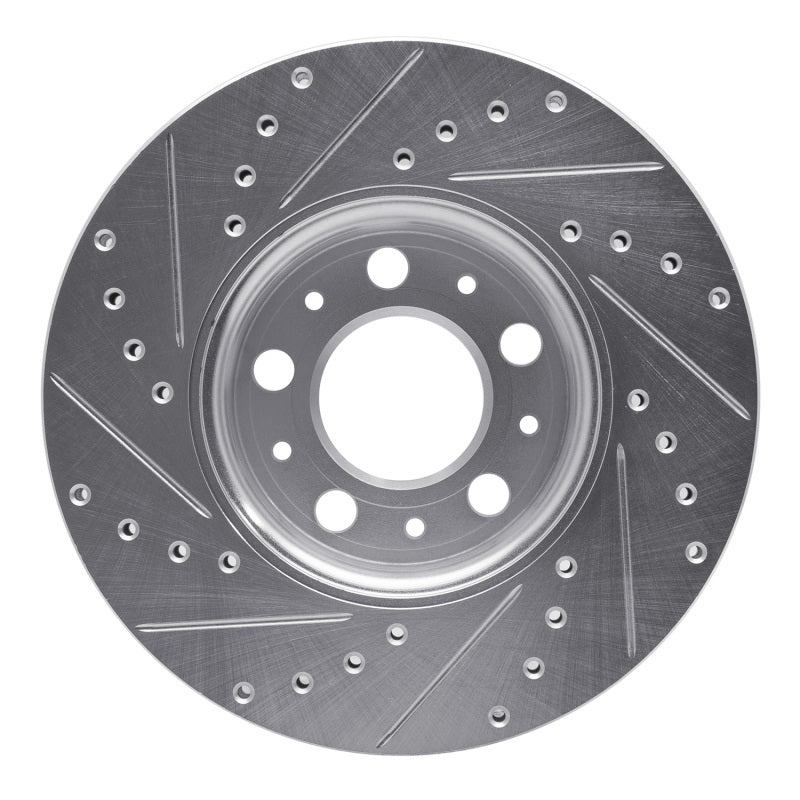 R1 Concepts R1 99-09 Volvo S60 Front Right Drilled & Slotted Silver Brake Rotor