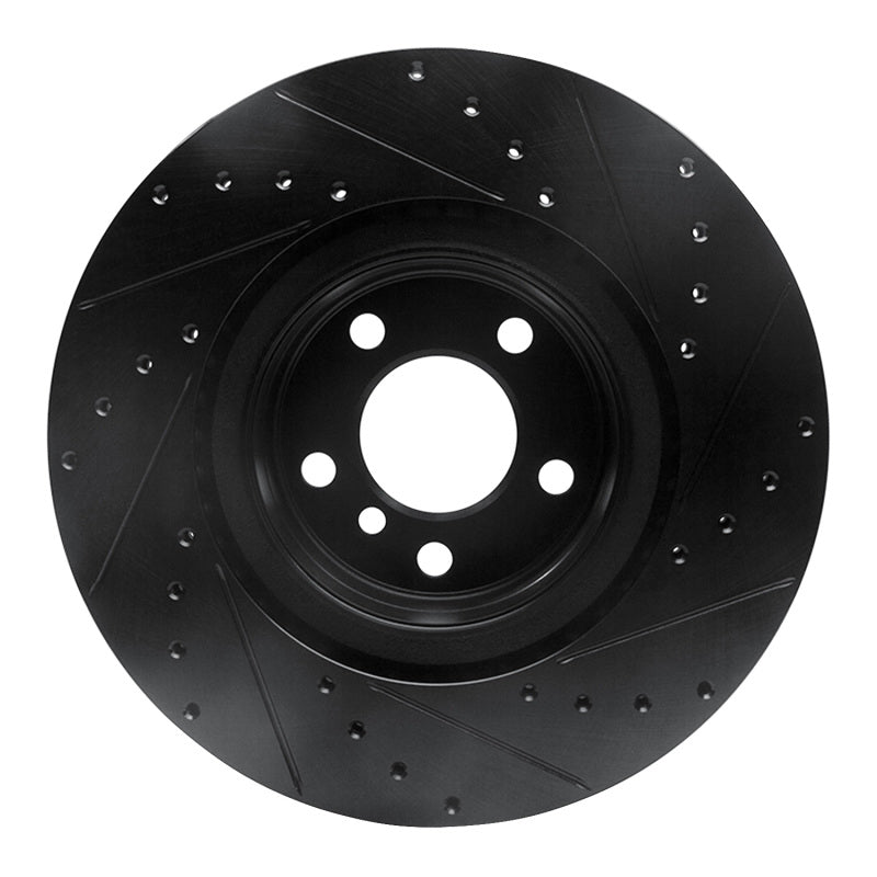R1 Concepts R1 12-20 BMW M240I Coupe & Convertible Rear Left Drilled & Slotted Black Brake Rotor