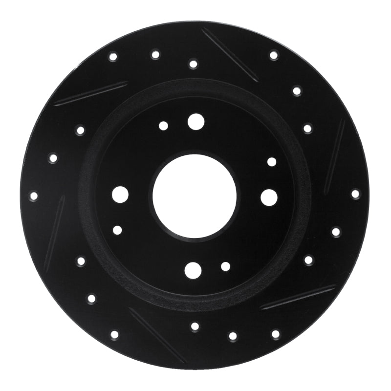 R1 Concepts R1 98-02 Acura CL Rear Left Drilled & Slotted Black Brake Rotor