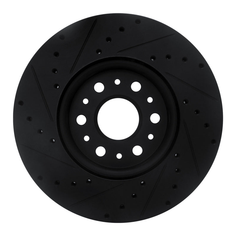 R1 Concepts R1 17-25 Buick Enclave Front Right Drilled & Slotted Black Brake Rotor