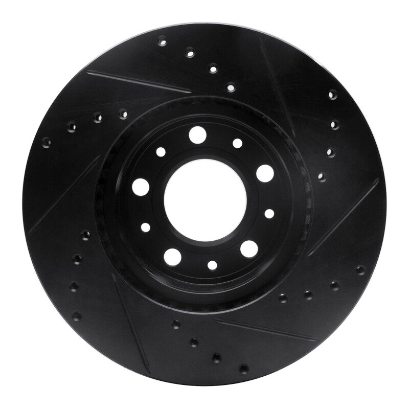R1 Concepts R1 91-95 Volvo 780 Front Left Drilled & Slotted Black Brake Rotor
