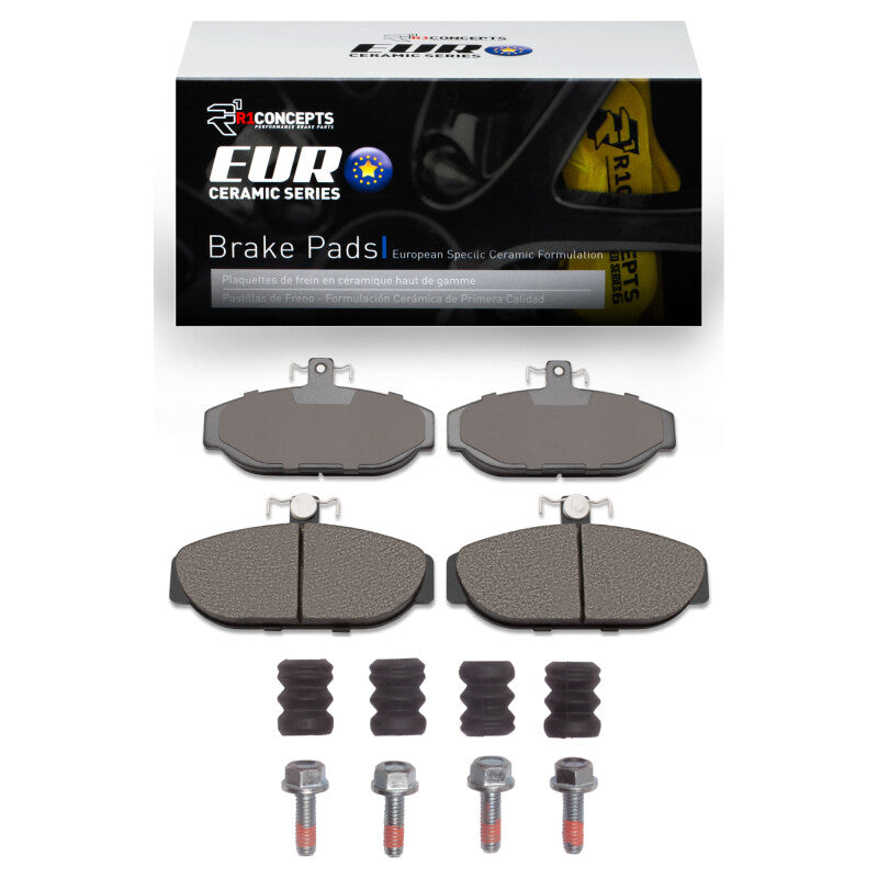 R1 Concepts R1 82-92 Volvo 940 Front Euro Ceramic Brake Pads and Hardware Kit