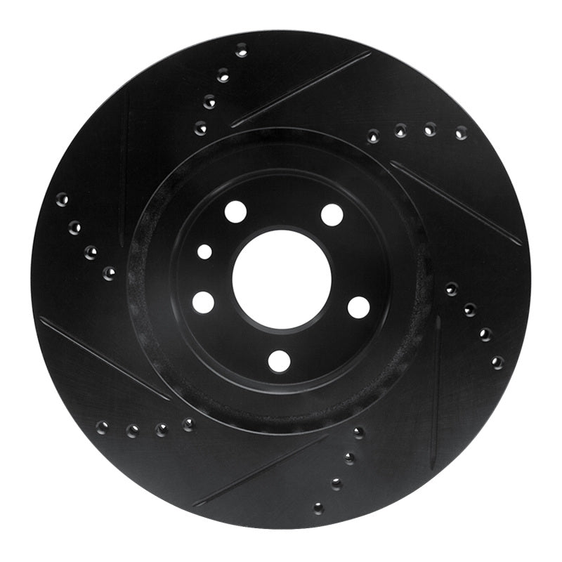 R1 Concepts R1 91-20 Alfa Romeo 164 Front Right Drilled & Slotted Black Brake Rotor