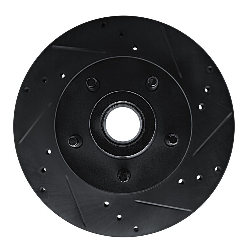 R1 Concepts R1 90-91 Ford Country Squire Front Right Drilled & Slotted Black Brake Rotor