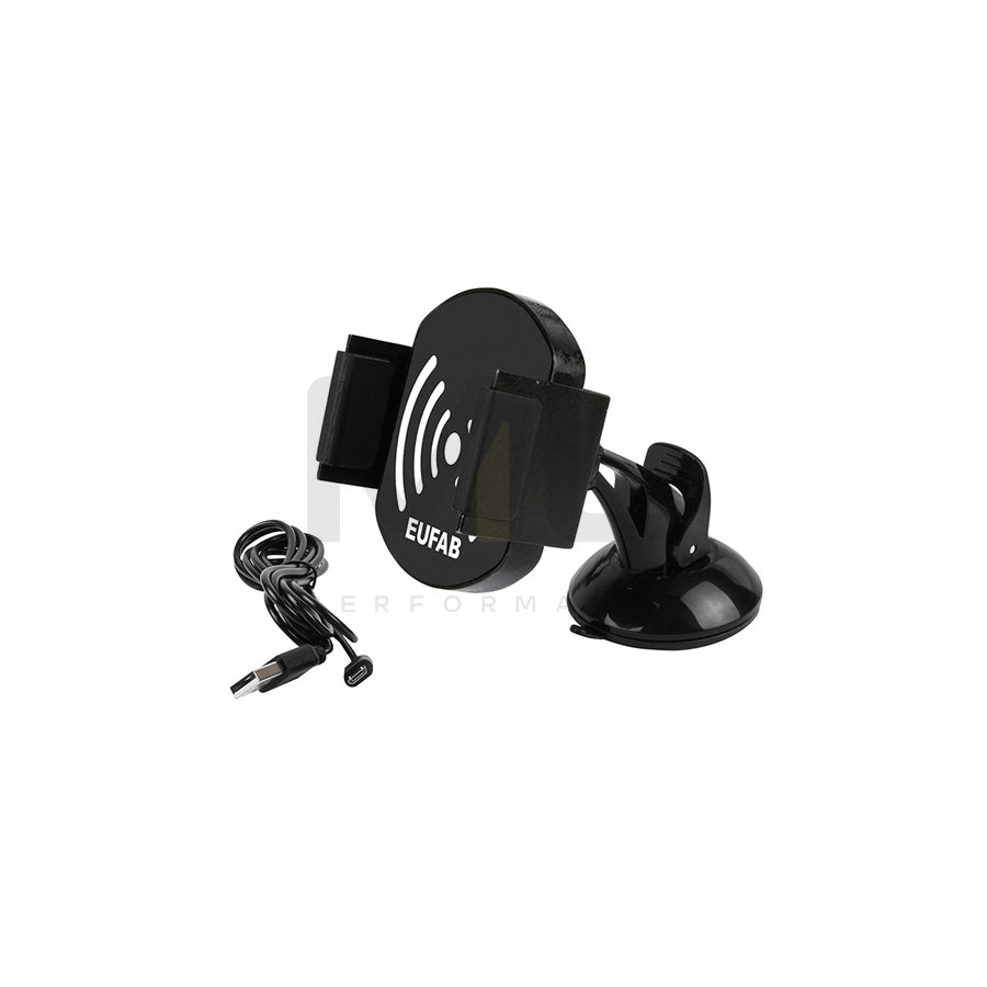 EUFAB 16458 Car phone holder 85 mm, with ball joint, with charger, windscreen, universal 360°