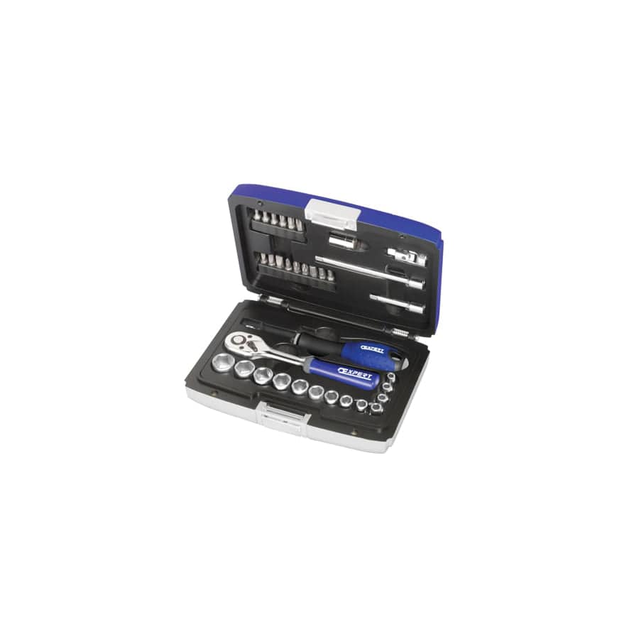 Expert BRIE194672B 1/4in Drive Socket & Accessory Set, 34 Piece
