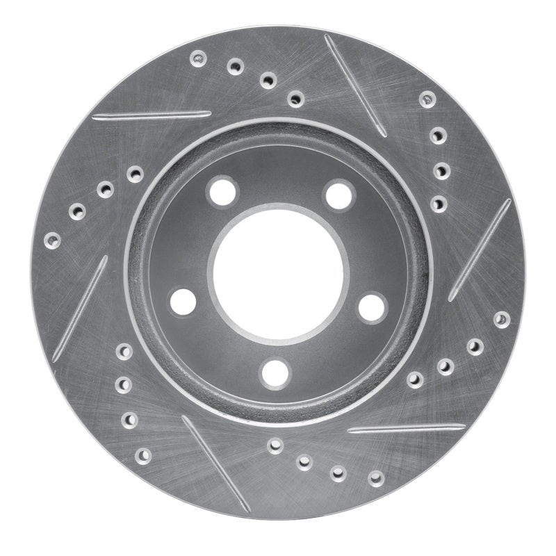 R1 Concepts R1 70-93 Ford Taurus (Excl SHO) Front Left Drilled & Slotted Silver Brake Rotor