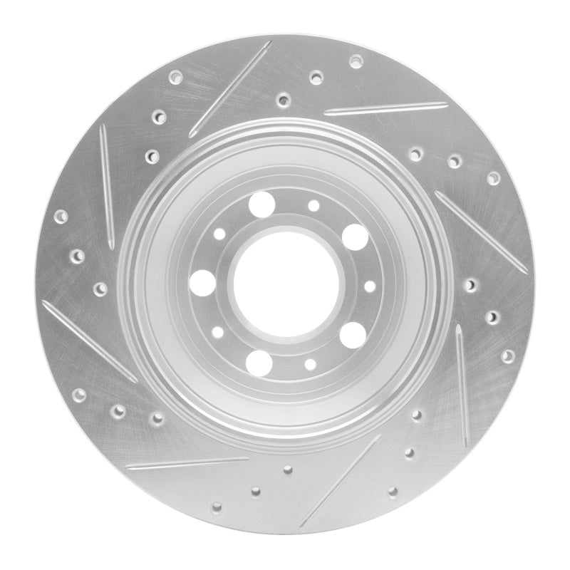 R1 Concepts R1 03-14 Volvo XC90 Rear Right Drilled & Slotted Silver Brake Rotor