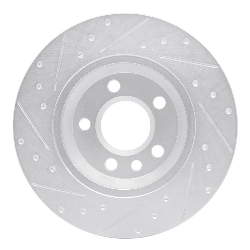 R1 Concepts R1 01-03 Volkswagen EuroVan Rear Right Drilled & Slotted Silver Brake Rotor