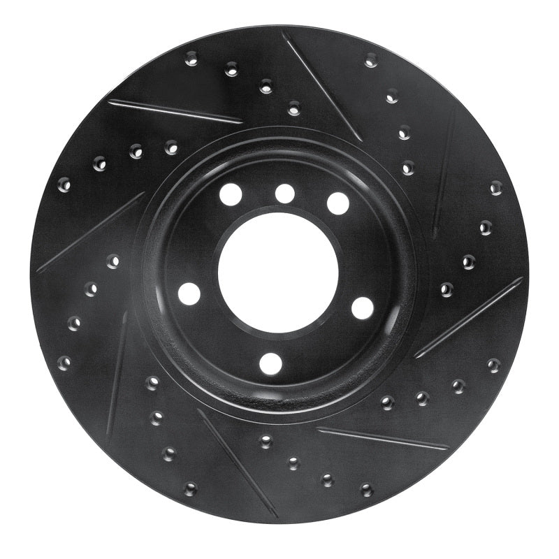 R1 Concepts R1 06-13 BMW 125i (Mexico) Front Left Drilled & Slotted Black Brake Rotor