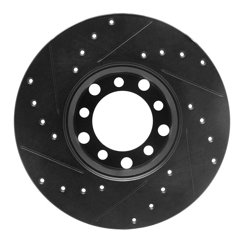 R1 Concepts R1 68-76 Mercedes-Benz 230 Front Right Drilled & Slotted Black Brake Rotor