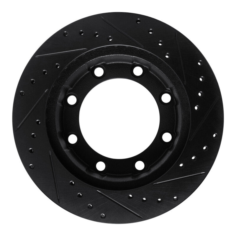 R1 Concepts R1 77-79 Ford F-350 4WD (Excl Super Duty) Front Left Drilled & Slotted Black Brake Rotor
