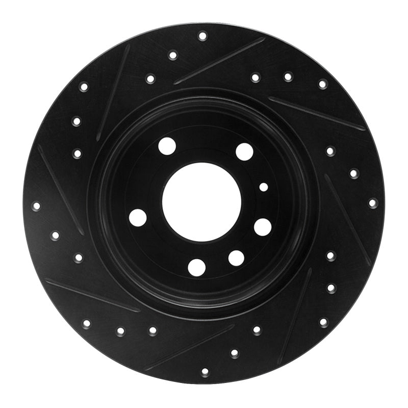 R1 Concepts R1 97-08 Chevrolet ASTRA (Mexico) Rear Right Drilled & Slotted Black Brake Rotor