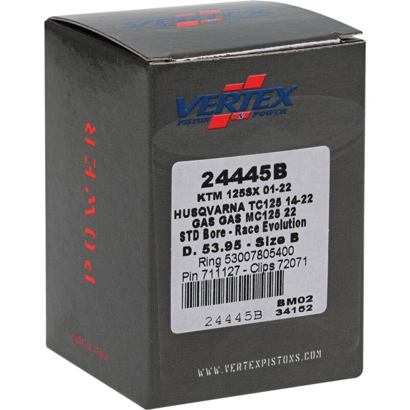 Vertex Pistons Vertex Piston 01-24 KTM 125 SX 125cc Cast Race Evolution Piston Kit