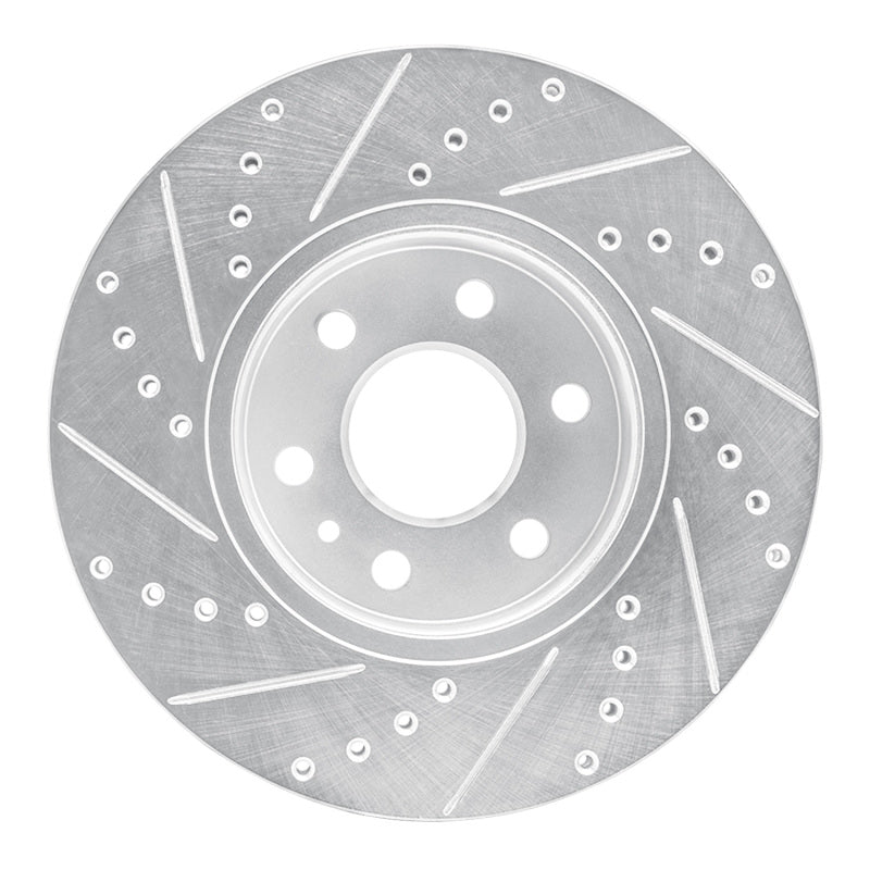 R1 Concepts R1 15-20 Chevrolet Colorado Front Right Drilled & Slotted Silver Brake Rotor