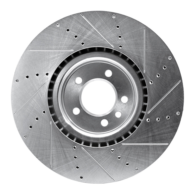 R1 Concepts R1 10-17 Land Rover Range Rover Front Left Drilled & Slotted Silver Brake Rotor