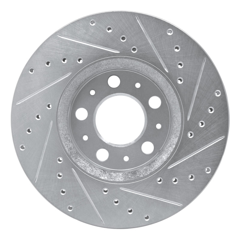 R1 Concepts R1 99-09 Volvo S80 Front Left Drilled & Slotted Silver Brake Rotor
