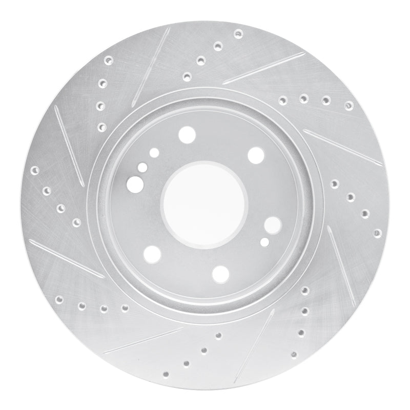 R1 Concepts R1 2019-2026 Cadillac Vistiq Front Right Drilled & Slotted Silver Brake Rotor