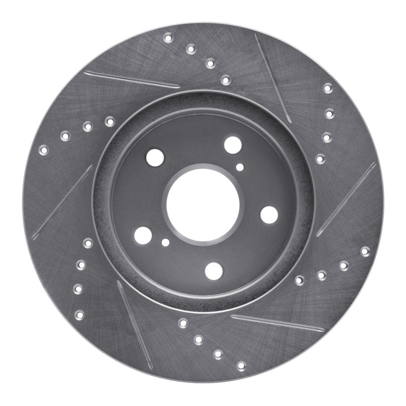 R1 Concepts R1 02-15 Lexus IS250 Front Left Drilled & Slotted Silver Brake Rotor