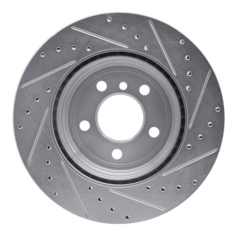 R1 Concepts R1 12-20 BMW 340I Rear Left Drilled & Slotted Silver Brake Rotor