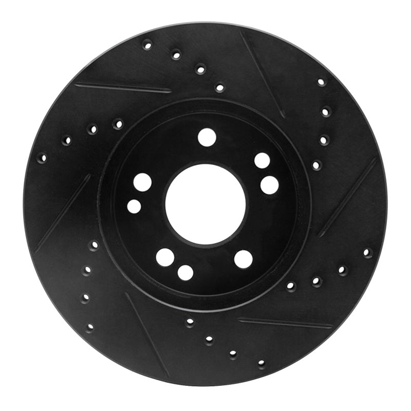 R1 Concepts R1 90-95 Mercedes-Benz E420 Front Left Drilled & Slotted Black Brake Rotor