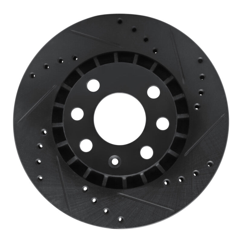 R1 Concepts R1 88-02 Daewoo Lanos Front Right Drilled & Slotted Black Brake Rotor