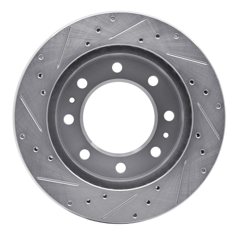 R1 Concepts R1 99-20 Cadillac DeVille Front Right Drilled & Slotted Silver Brake Rotor