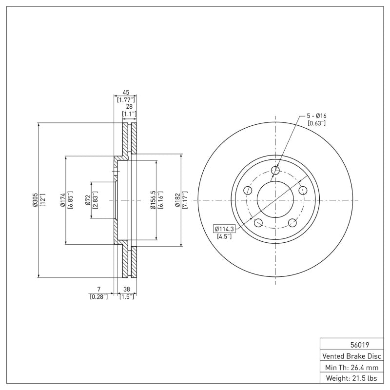 DFC 03-11 Ford Crown Victoria Front GeoSPEC Coated Rotor