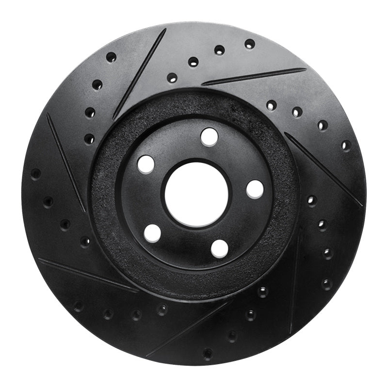 R1 Concepts R1 87-91 Lexus ES250 Front Right Drilled & Slotted Black Brake Rotor
