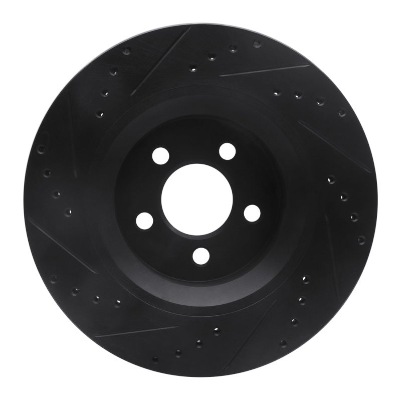 R1 Concepts R1 11-12 Jeep Liberty Front Right Drilled & Slotted Black Brake Rotor