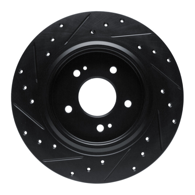 R1 Concepts R1 -25 Hyundai Santa Fe Rear Right Drilled & Slotted Black Brake Rotor
