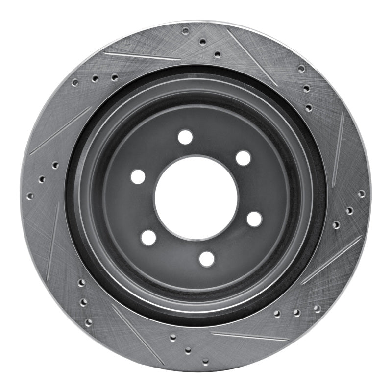 R1 Concepts R1 04-11 Ford F-150 4WD Rear Left Drilled & Slotted Silver Brake Rotor