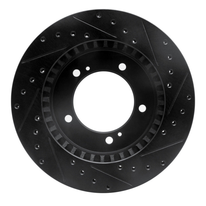 R1 Concepts R1 96-98 Suzuki Sidekick Front Left Drilled & Slotted Black Brake Rotor
