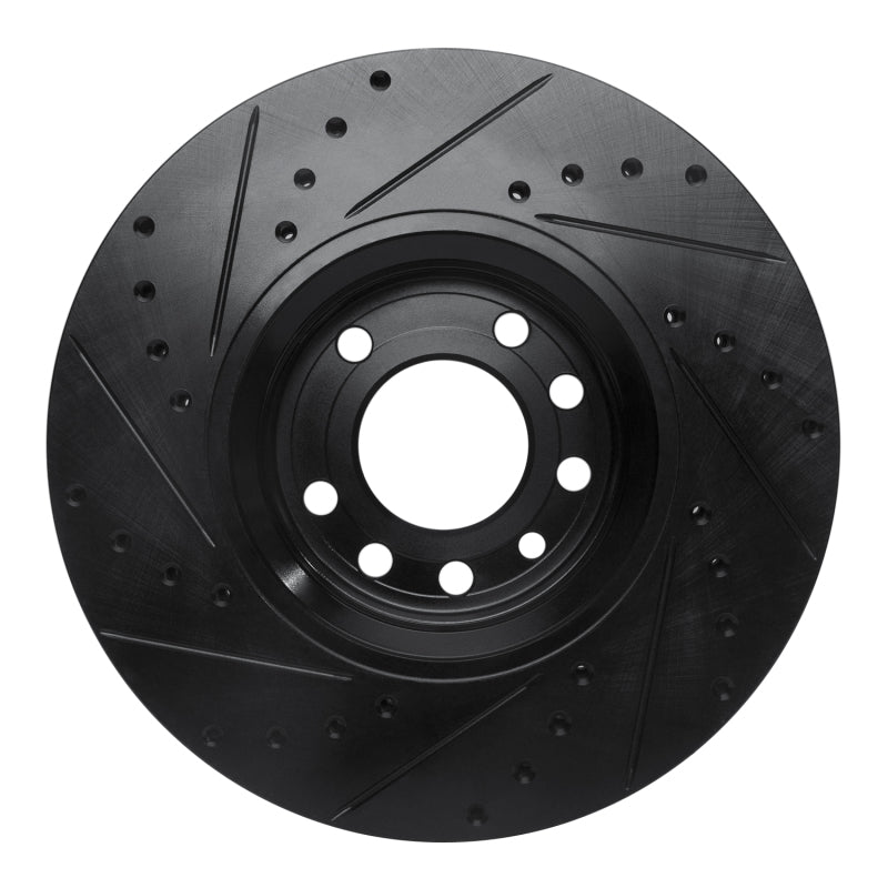 R1 Concepts R1 99-10 Chevrolet ASTRA (Mexico) Front Right Drilled & Slotted Black Brake Rotor