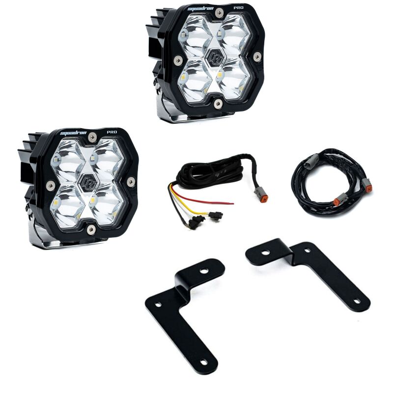 Baja Designs 18-25 Jeep JL/JT / 20-25 Gladiator Squadron Pro 2.0 A-Pillar Pro Kit UP (Spot) - Clear