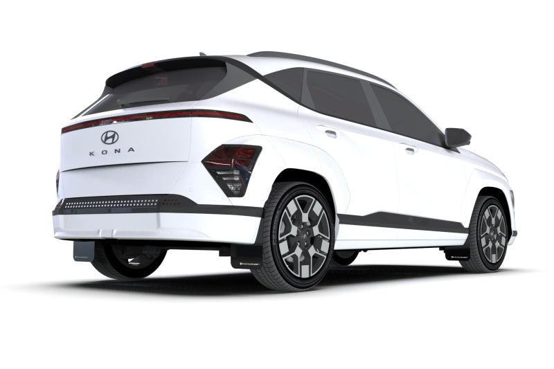 Rally Armor 24-26 Hyundai Kona/Kona EV Black UR Mud Flap w/White Logo